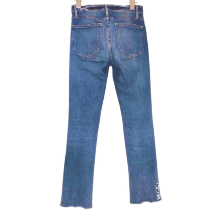 FRAME Denim Le High Straight Blue Jeans Frayed Hems Size 24