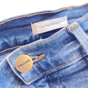 FRAME Denim Le High Straight Blue Jeans Frayed Hems Size 24