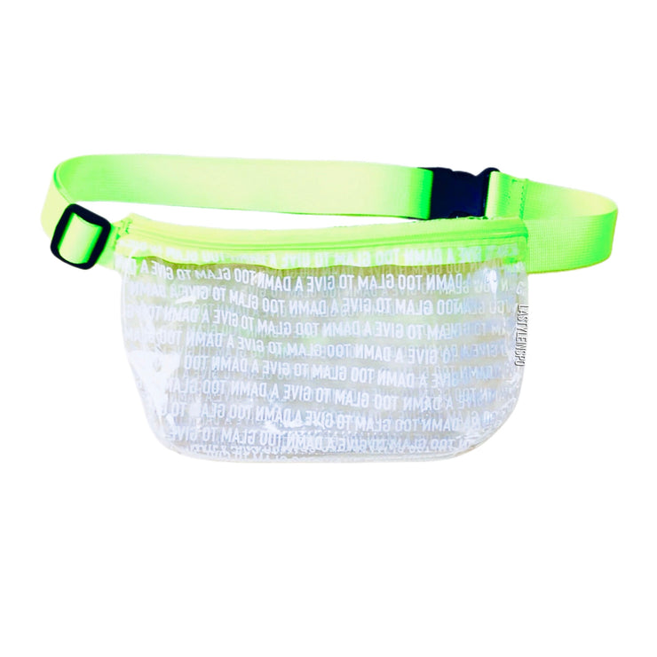 Sling Bag Too Glam To Give A Damn Neon Clear