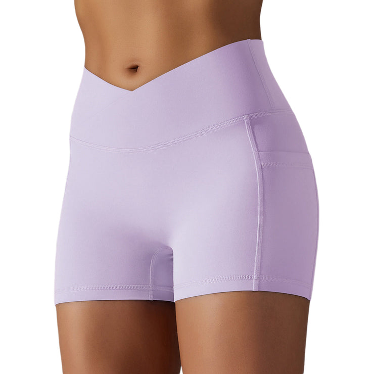 Women Yoga Shorts Bikers With Phone Pocket Fitness Sports Size XS, S, M, L, XL