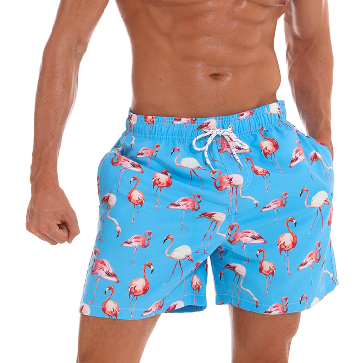 Men’s Beach Shorts Coconut Trees, Stripped, Flamingo, Pineapple Quick drying Swim Size M, L, XL, XXL, 3XL, 4XL