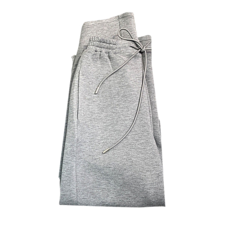 Cotton Hooded Sweatshirt and Pants Casual Sportswear Set Gray Solid Size XS, S, M, L