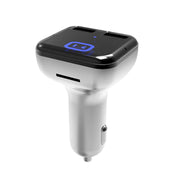 Smart Voice Car Fast Charge Dual USB PD Protocol FM Bluetooth Stereo Transmitter Color White