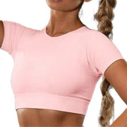 Seamless Yoga Sport Set Full Leggings and Short Sleeve Top Color Beige, Soft Pink, Purple, Orange, Grey, Blue Size S, M, L