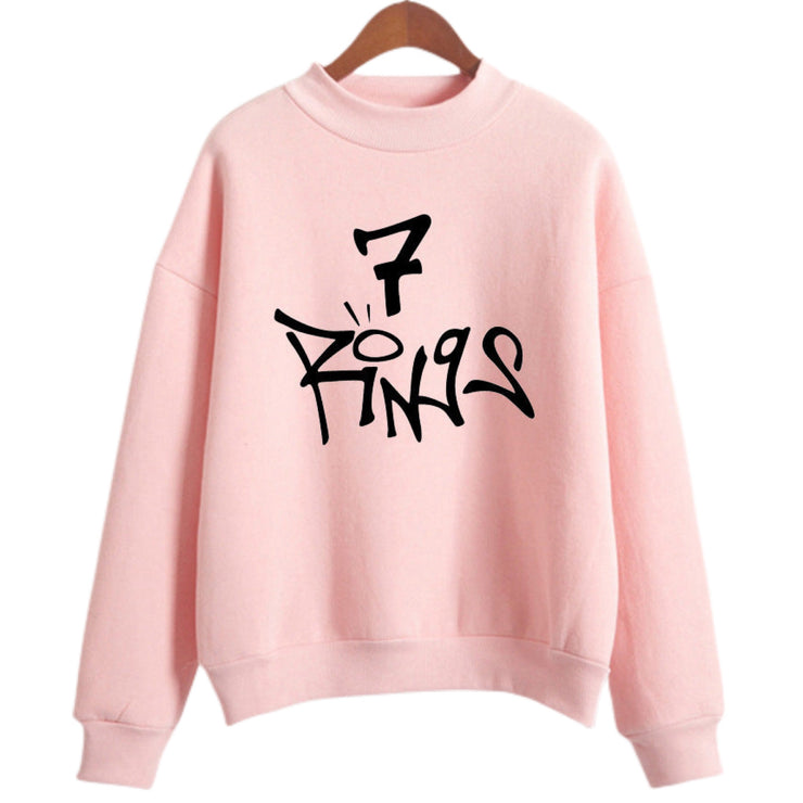 7 Rings Sweatshirt As Seen On Ariana Grande Seven Rings Print in Pink, Black, White, Light Blue Size S, M, L, XL, XXL, 3XL