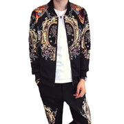Hip Hop Rare Tracksuit Jacket Suit Men's 2 Pieces Gold Print Sportswear Casual Size M, L, XL, 2XL, 3XL, 4XL, 5XL