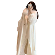 Stormy Long Overcoat Medium Length in Color White Size S, M, L