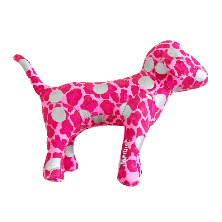 Victorias Secret Wild Pink Leopard Print & Pink Stuffed Dog