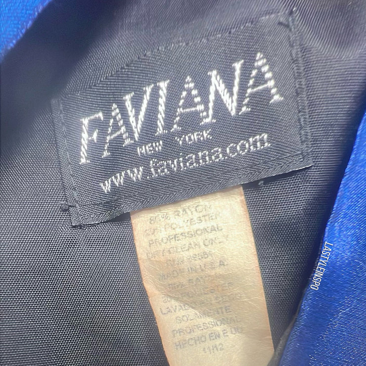 Faviana New York Gown Maxi Dress Blue Gemstones Size Medium