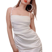 Cut out White Satin Dress Size Medium