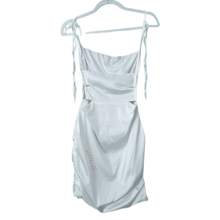 Cut out White Satin Dress Size Medium