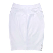 L’AGENCE White Pencil Skirt Gold Zipper Size 0