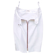 L’AGENCE White Pencil Skirt Gold Zipper Size 0