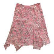 Rena Rowan Asymmetrical Floral Skirt Pink Size 8