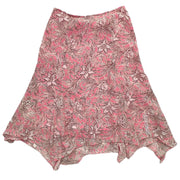 Rena Rowan Asymmetrical Floral Skirt Pink Size 8