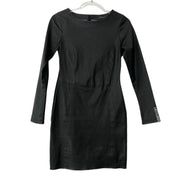 AS BY DF Recycled Leather Mini Dress Long Sleeves Black Size Small