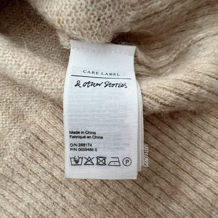 & Other Stories Alpaca Sweater Beige Turtle Neck Size S