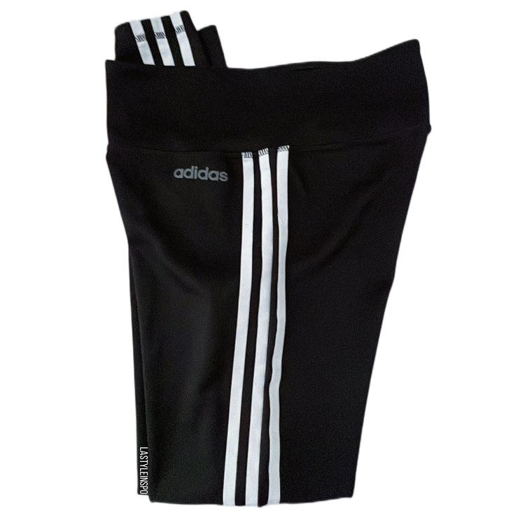 Adidas White Three Stripped Pants in Black Size S