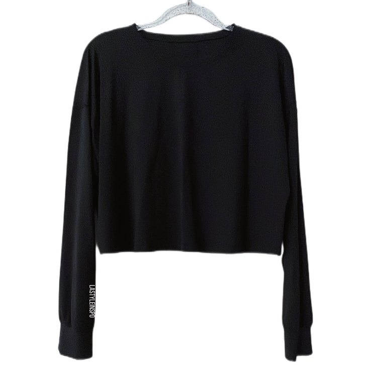 Lululemon Long Sleeved Croptop in Black Size L