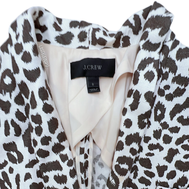 J Crew Womens Blazer Animal Print Leopard Size 2