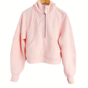 Lululemon Sporty Hooded Sweatshirt Crop 3/4 Zipper in Strawberry Milkshake Pink Size XS
