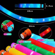 Flashing Telescopic Tube Color Stretching Tube LED Decompression Venting Toys