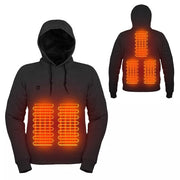 2024 New Outdoor Electric USB Heating Hoodie for Men in color White and Black. Size M, L, XL, XXL, 3XL