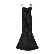 Stunner Socialite Fishtail Maxi Dress Slimming Waist in Pure White, Black, Red Wine and Nude Size S, M, L