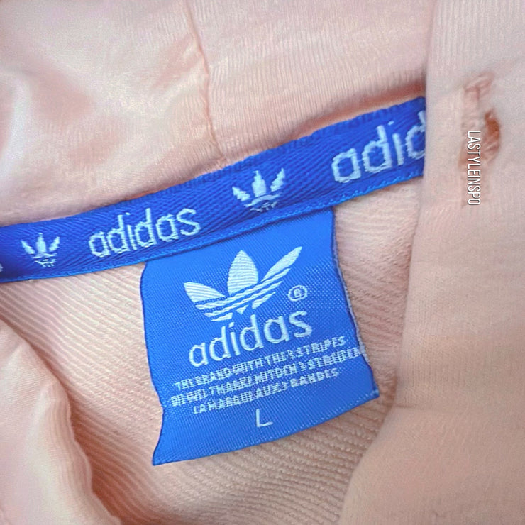 Adidas Originals Womens Hoodie Sports Pink Metal Logo Large