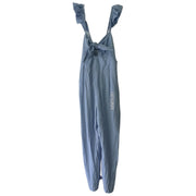 Zara Womens Long Jumpsuit Bow Light Blue Size Small