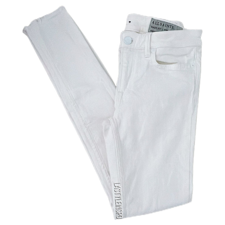 All Saints Womens Denim Mast Fray Off White Jeans Size 25