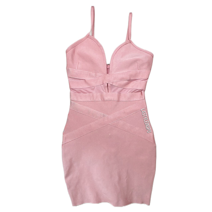 By The Way Bodycon Dress Bandage Pink Size XXS