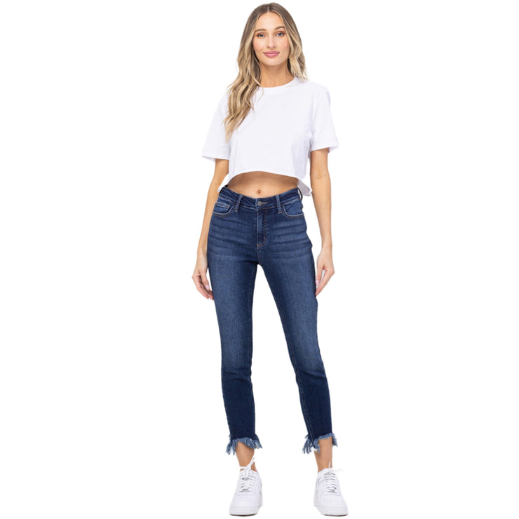 Jelly Jeans Mid Rise Extra Frayed Hem Asymmetrical Size 1, 3, 5, 7, 9, 11, 13