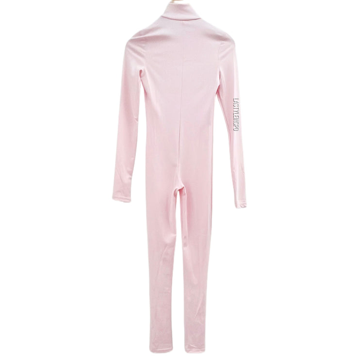 Ski Suit Jumpsuit Onesie Long Sleeved Stretchy in Baby Pink Size XXS