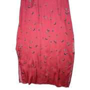 Knot Sisters Sided Slits Silky Floral Dress Red Size XS