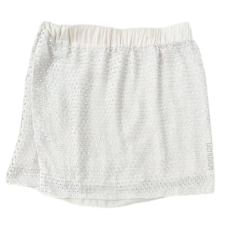 L’AGENCE Silk Mini Skirt Diamonds in White Ivory Size XS