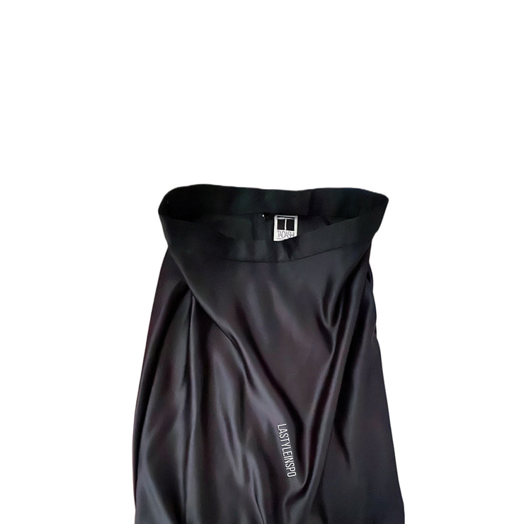 TADASHI Silky Maxi Skirt Gown Long Tail Black Size 16