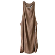 ACACIA Silk Dress MIDI Sleeveless Brown Tan Size Small