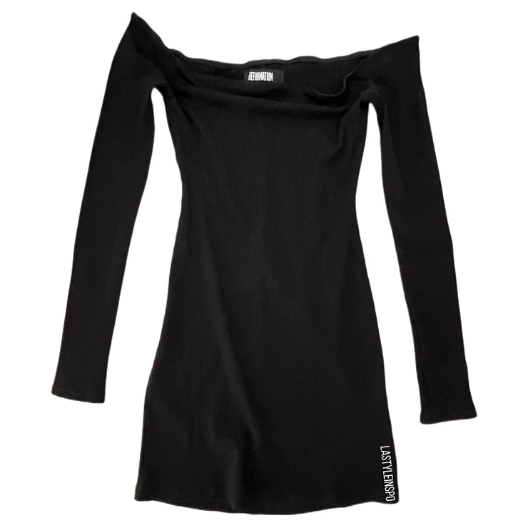 Reformation Knit Dress Long Sleeved Mini Dress Black Size XS