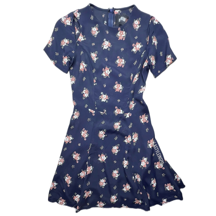 Reformation Cut Sleeves Floral Dress Blue Size 0