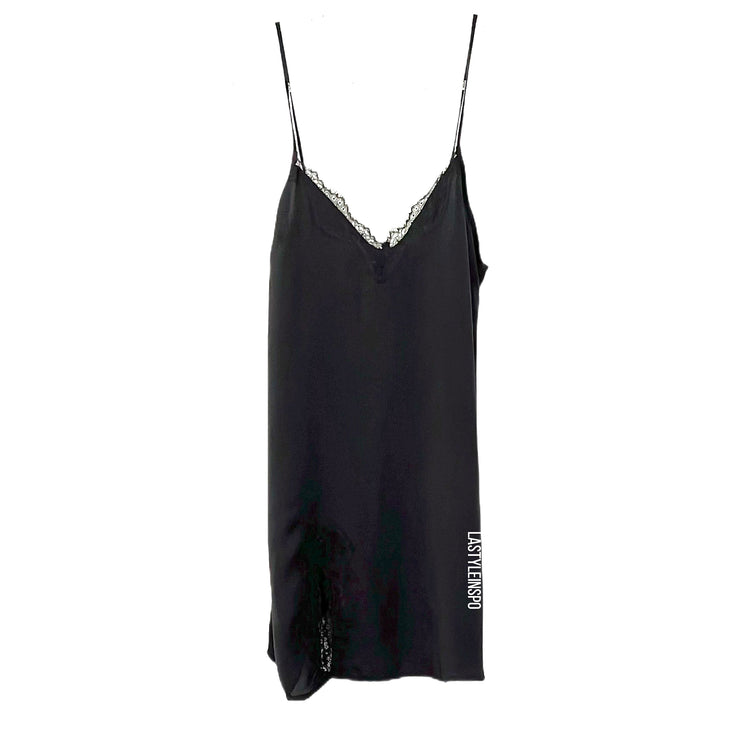 UO Out From Under Satin Laced Slip Black Size XS