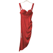 Asymmetrical Elegant Satin Midi Dress Size XS