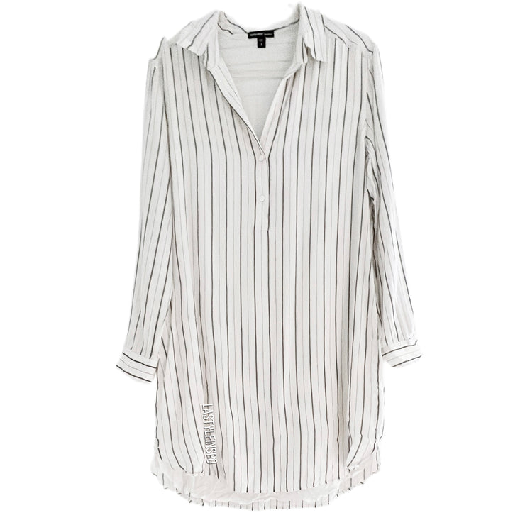 James Perse Long Sleeved Button-Up Shirtdress White Cotton Size 3