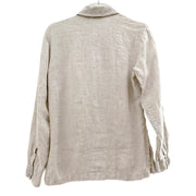 Chicos Womens Button Shirt Oversized Blouse Linen Beige Natural Size 0