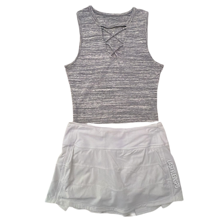 Lululemon Set Pace Rival White + Crop Top XS