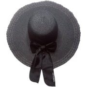Sophisticated Women’s Hat with bow ribbon. Black One Size