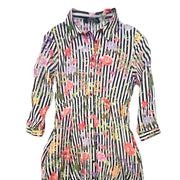 ZARA Floral Midi Dress Buttoned 3/4 Sleeves Size S