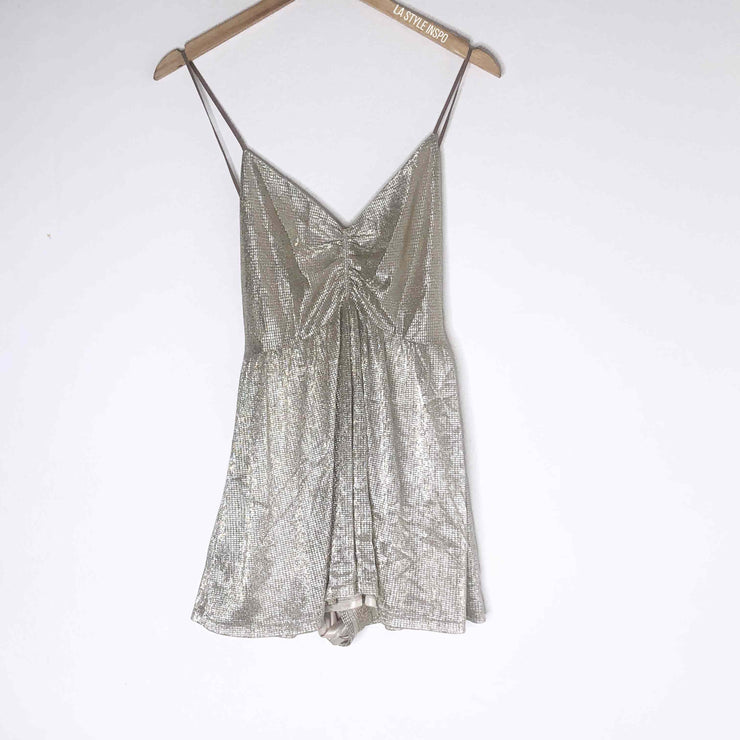 Urban Outfitters Gold Romper Celebrity Size Small