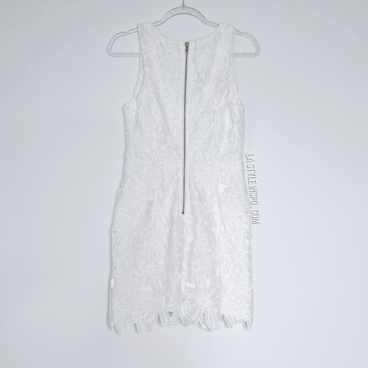 ASTR The Label White Lace Floral Mini Dress Size Medium