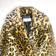 Calvin Klein Faux-Fur Cheetah Coat Size Small